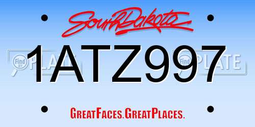 1ATZ997 South Dakota License Plate