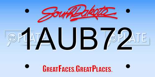 1AUB72 South Dakota License Plate