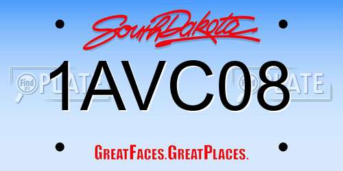 1AVC08 South Dakota License Plate