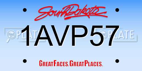 1AVP57 South Dakota License Plate
