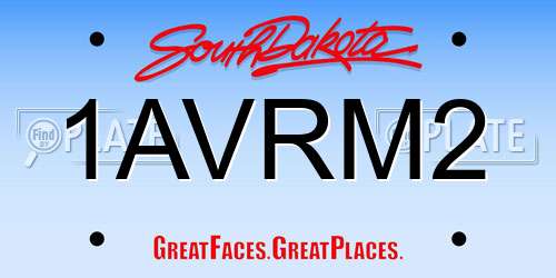 1AVRM2 South Dakota License Plate