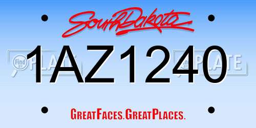 1AZ1240 South Dakota License Plate