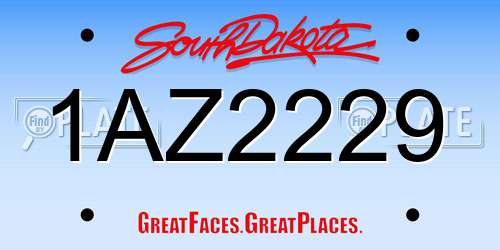 1AZ2229 South Dakota License Plate