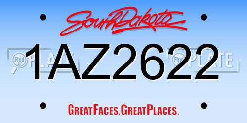 1AZ2622 South Dakota License Plate