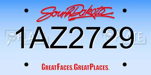 1AZ2729 South Dakota License Plate