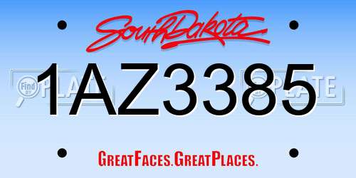 1AZ3385 South Dakota License Plate