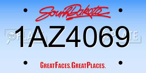 1AZ4069 South Dakota License Plate