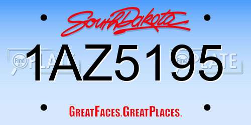 1AZ5195 South Dakota License Plate