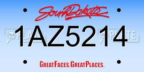 1AZ5214 South Dakota License Plate