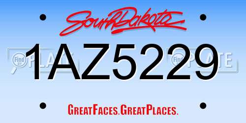 1AZ5229 South Dakota License Plate