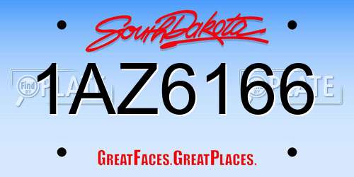 1AZ6166 South Dakota License Plate