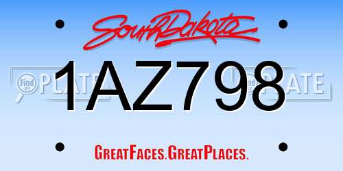 1AZ798 South Dakota License Plate