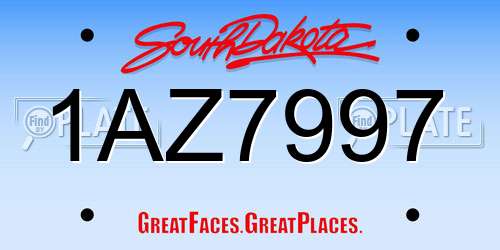 1AZ7997 South Dakota License Plate