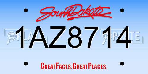 1AZ8714 South Dakota License Plate