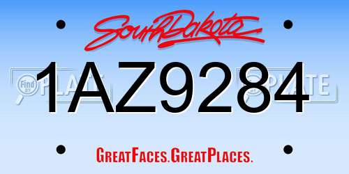 1AZ9284 South Dakota License Plate