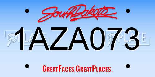1AZA073 South Dakota License Plate