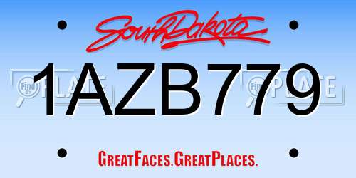 1AZB779 South Dakota License Plate
