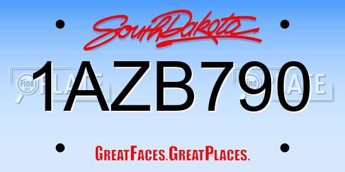 1AZB790 South Dakota License Plate