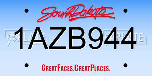 1AZB944 South Dakota License Plate