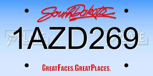 1AZD269 South Dakota License Plate