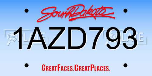 1AZD793 South Dakota License Plate