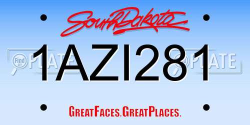 1AZI281 South Dakota License Plate