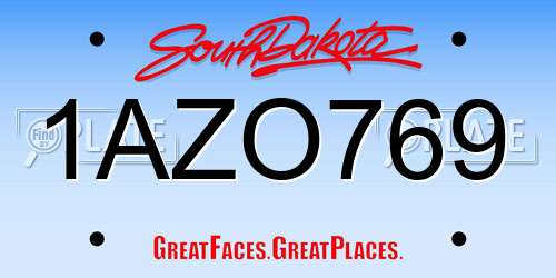 1AZO769 South Dakota License Plate