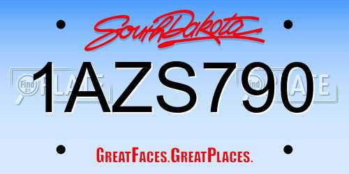 1AZS790 South Dakota License Plate