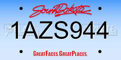 1AZS944 South Dakota License Plate