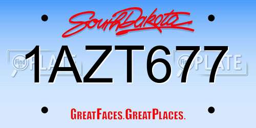 1AZT677 South Dakota License Plate