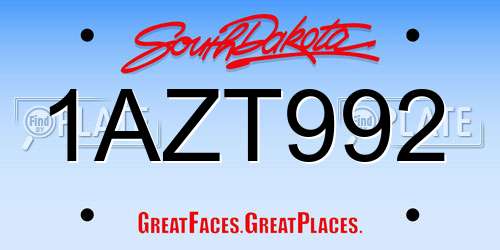 1AZT992 South Dakota License Plate