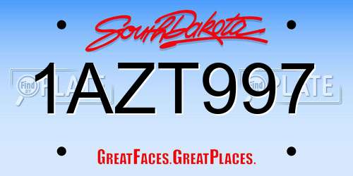 1AZT997 South Dakota License Plate
