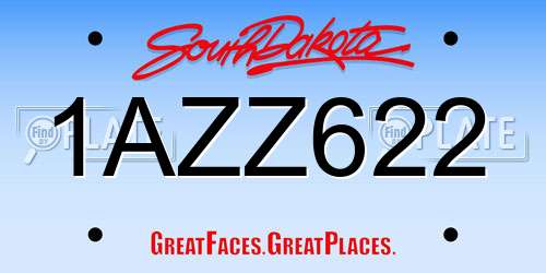 1AZZ622 South Dakota License Plate