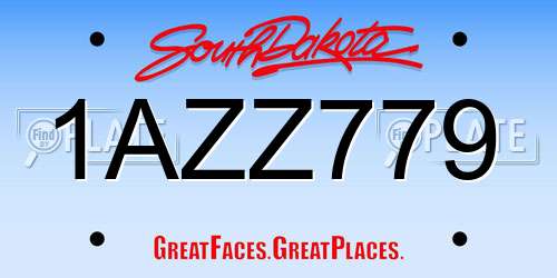 1AZZ779 South Dakota License Plate