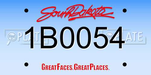 1B0054 South Dakota License Plate
