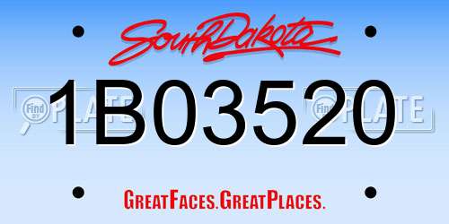 1B03520 South Dakota License Plate