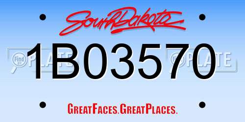 1B03570 South Dakota License Plate