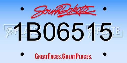 1B06515 South Dakota License Plate
