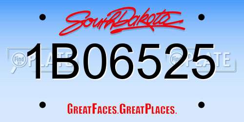 1B06525 South Dakota License Plate