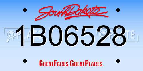 1B06528 South Dakota License Plate