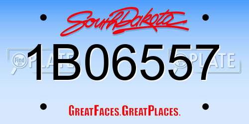 1B06557 South Dakota License Plate