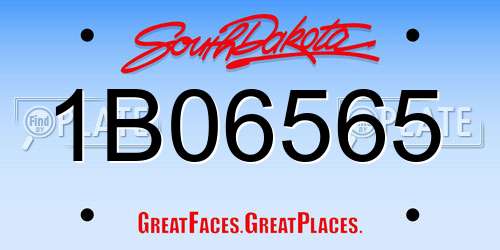 1B06565 South Dakota License Plate