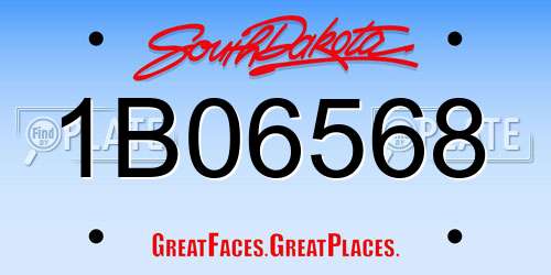 1B06568 South Dakota License Plate