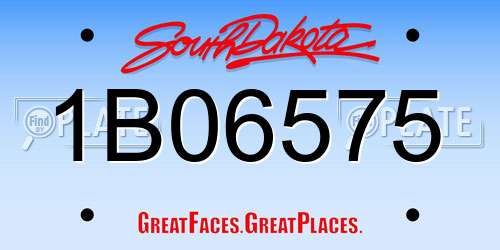 1B06575 South Dakota License Plate