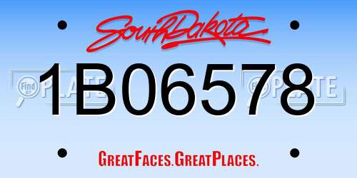1B06578 South Dakota License Plate