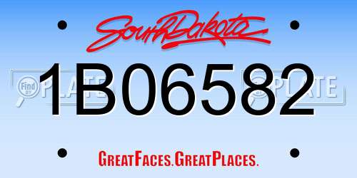 1B06582 South Dakota License Plate