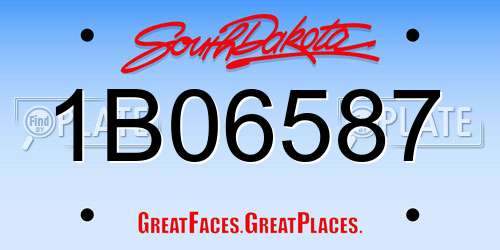 1B06587 South Dakota License Plate