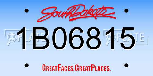 1B06815 South Dakota License Plate