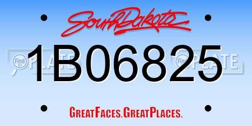 1B06825 South Dakota License Plate
