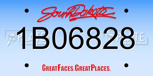 1B06828 South Dakota License Plate